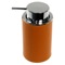 Soap Dispenser, Round, Made From Faux Leather In Orange Finish